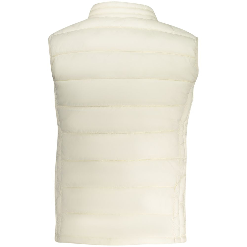 Back view of North Sails White Polyamide Women Jacket, featuring a sleek sleeveless design and streamlined tailoring.