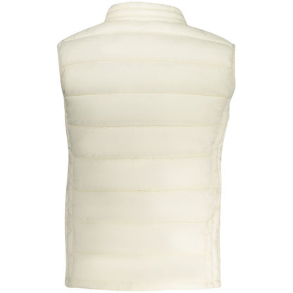 Back view of North Sails White Polyamide Women Jacket, featuring a sleek sleeveless design and streamlined tailoring.