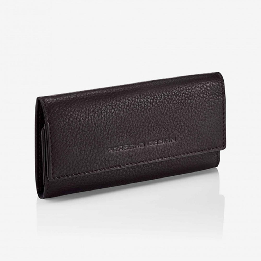 Luxury PORSCHE DESIGN MOD. CLASSIC leather keychain with official box packaging, elegant and sophisticated accessory.
