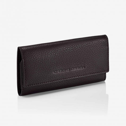 Luxury PORSCHE DESIGN MOD. CLASSIC leather keychain with official box packaging, elegant and sophisticated accessory.