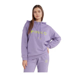 PINKO Purple Cotton Women Sweater - Stylish casual hoodie featuring rubber logo print, perfect for trendsetters seeking comfort and chic style.