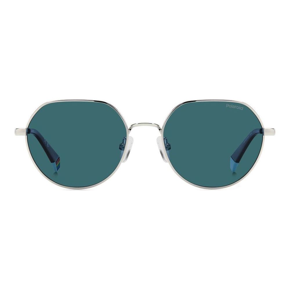 Unisex metal sunglasses POLAROID MOD. PLD 6236_S_X with round lenses, front view.
