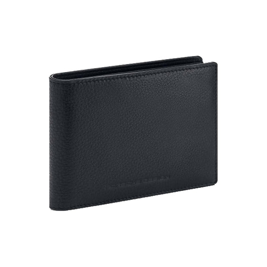PORSCHE PELLETTERIA MOD. OSO09905-005 black leather wallet, sleek design.