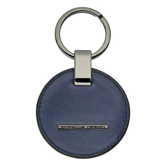 PORSCHE PORTACHIAVI MOD. OKY08802-006 blue leather keychain with metal ring