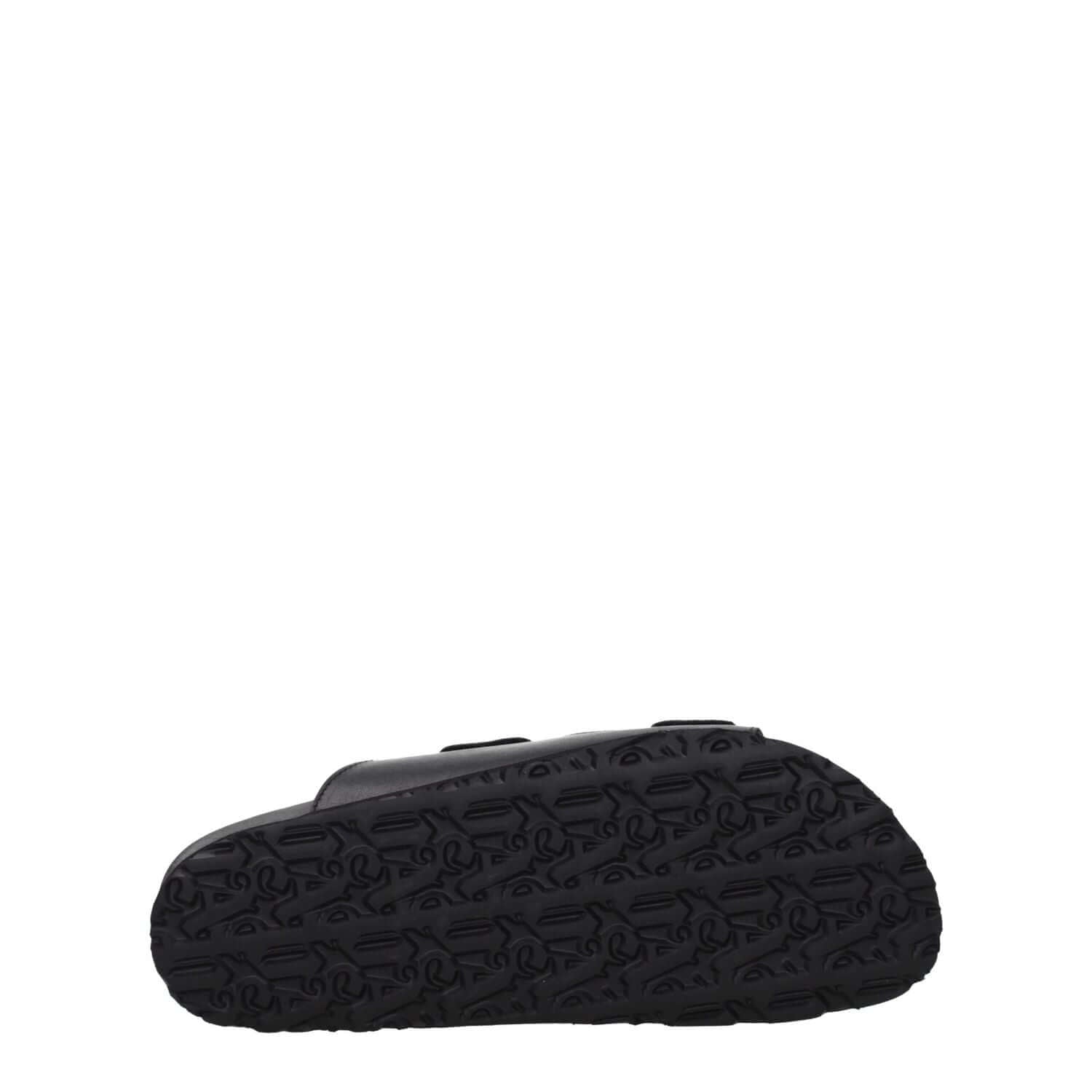 Palm Angels Black Leather Slippers