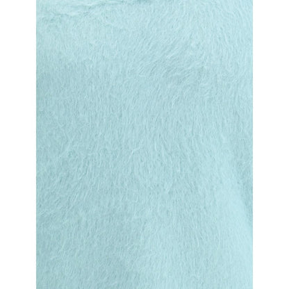 Roberto Collina Green Cotton Sweatshirt close-up showing soft texture, ribbed details, and winter comfort for stylish looks.