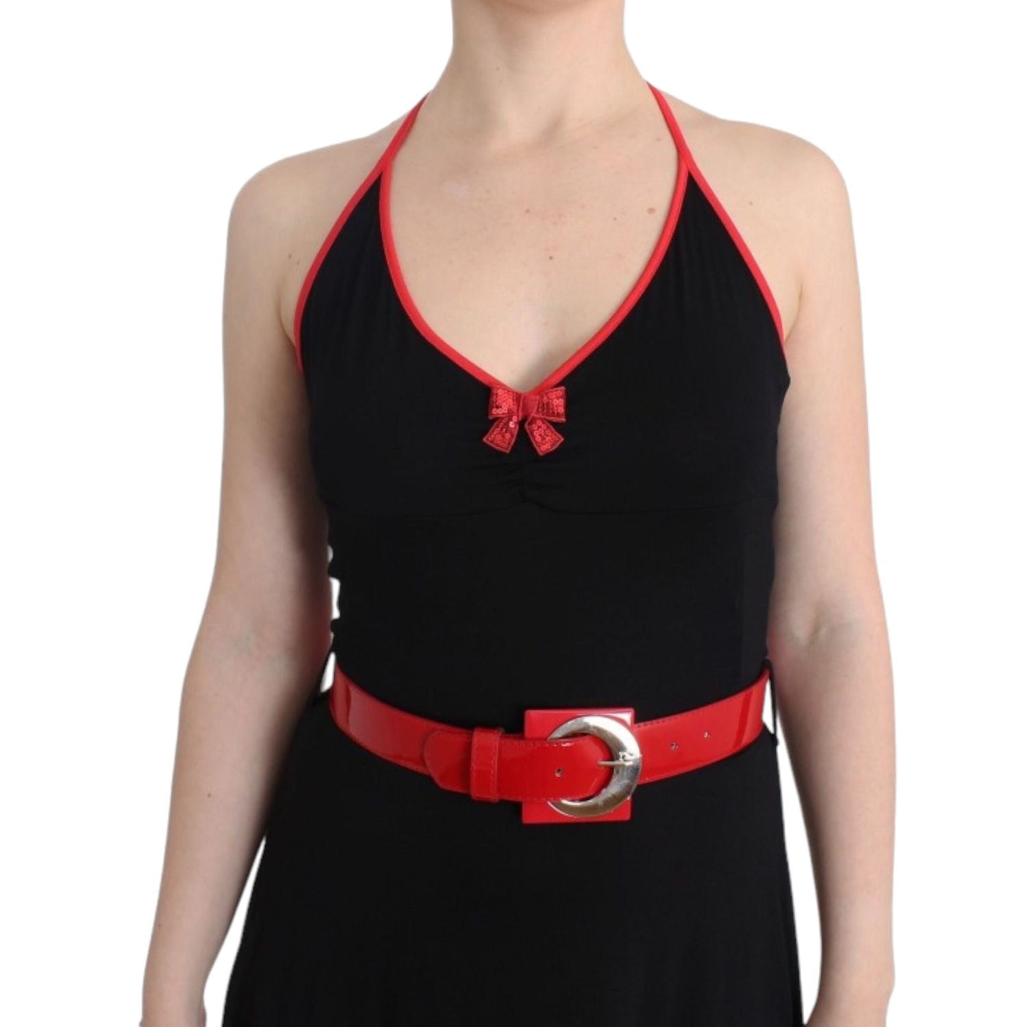 Roccobarocco Black belted palladio dress