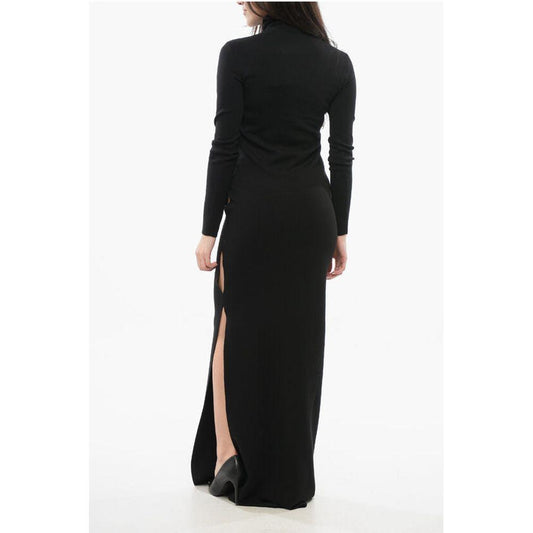 Saint Laurent Wool Turtleneck Dress 1728,74866327712,Black,Clothing,Dresses - Women - Clothing,M,New with tags,S,Saint Laurent,Women,Women - Clothing,XS Saint Laurent SA-P629202-S