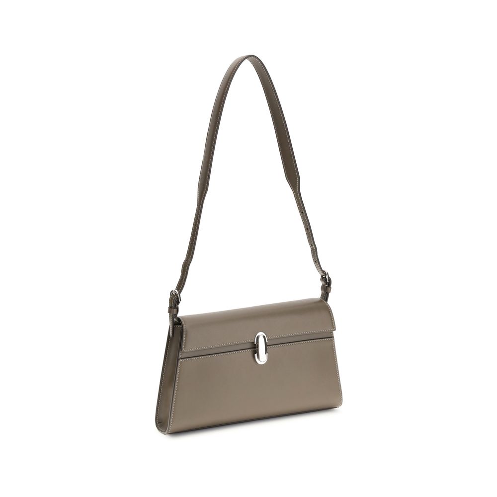 Savette Beige Calf Leather Bos Taurus Shoulder Bag