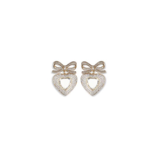 Self-Portrait Heart shaped bow Earrings SE-AW25615EGDGOLD-ONE SIZE