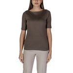 Street One Brown Cotton T-Shirt - Women's short sleeved tee, Spring/Summer collection, 50% Cotton, 50% Modal blend.