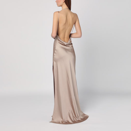 THE ANDAMANE Greige dress with open back LDin,Spring - Summer 2025,Women,Women > Clothing,Women > Clothing > Dresses,Yes Eu The Andamane T170157ATNP229/Q_ANDAM-GR_102