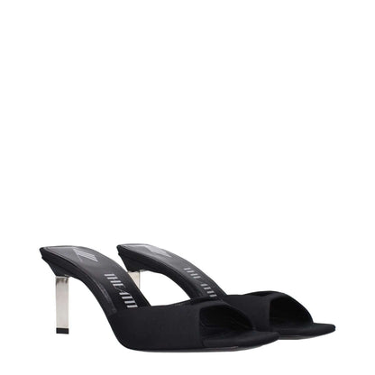 The Attico Black Satin Stiletto Heel Sandals