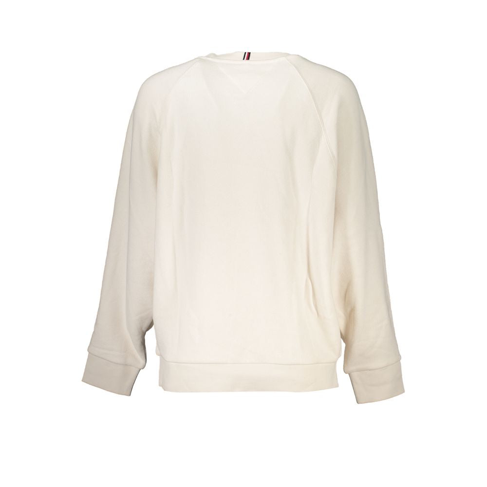 Tommy Hilfiger Beige Cotton Women Sweater back view with classic crew neck