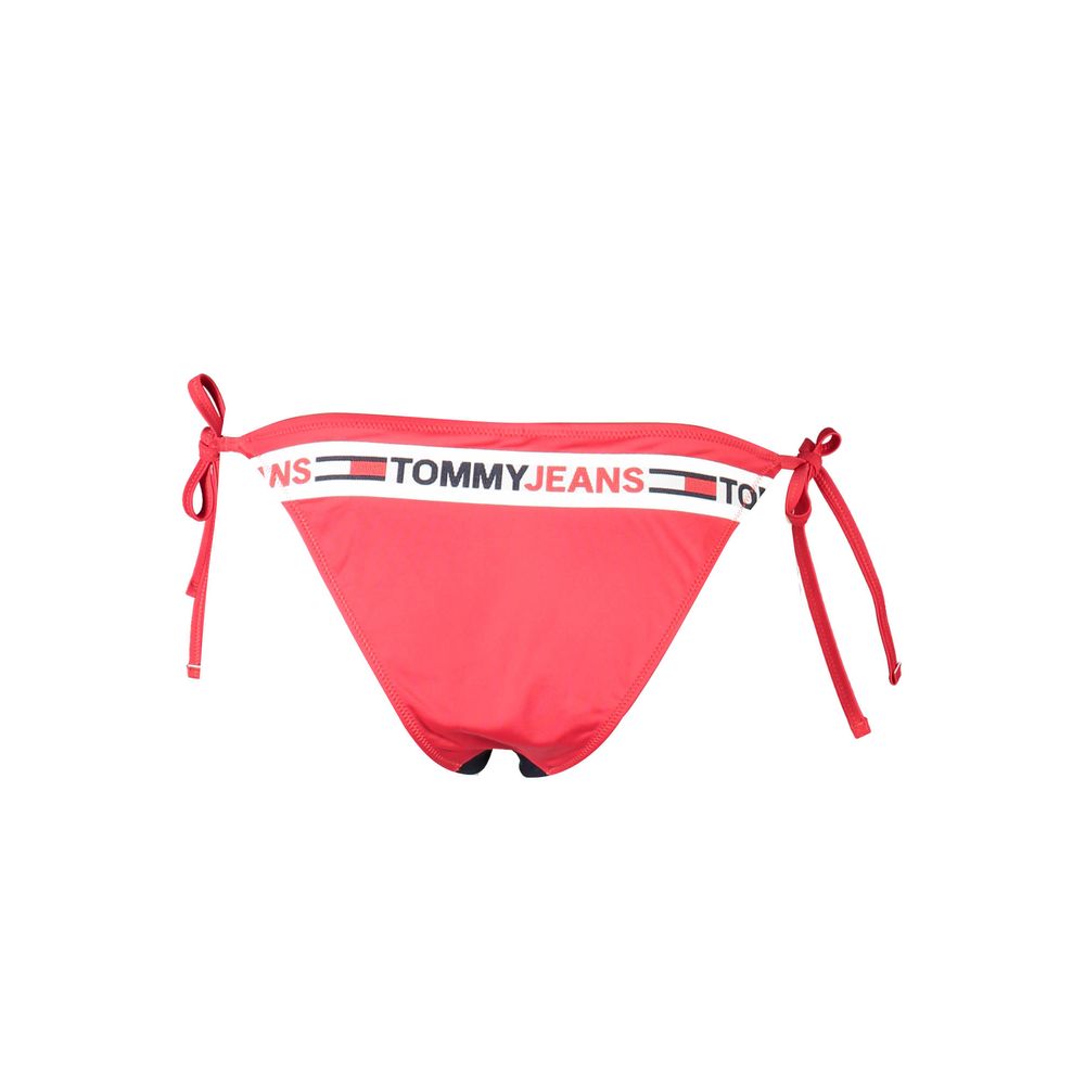 Tommy Hilfiger Blue Polyester Swimwear with lace fastening and logo, featuring contrasting details, made from 100% recycled nylon.