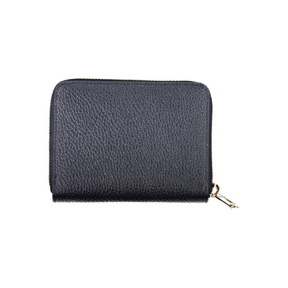 Tommy Hilfiger Blue Polyethylene Women Wallet with sleek design, multiple compartments, coin purse, and iconic logo.
