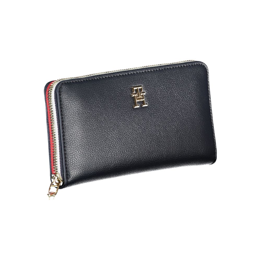 Tommy Hilfiger Elegant Blue Designer Wallet with sleek design and contrasting details