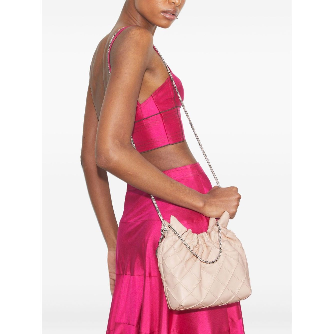 Front view with bag zipped and handles upright.