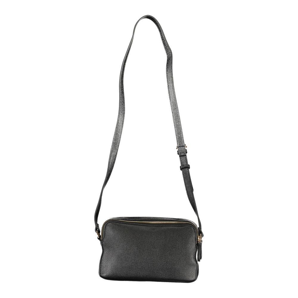 Twinset Black Polyethylene Women Handbag with adjustable strap and compartments.