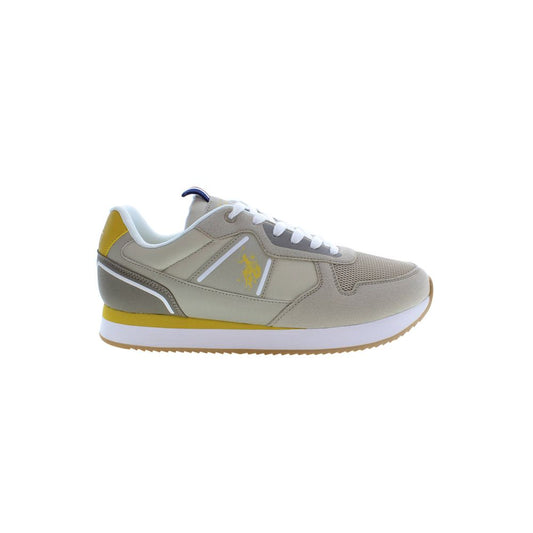 U.S. POLO ASSN. Beige Polyester Men Sneaker with logo, showcasing classic style and comfort for the modern man.