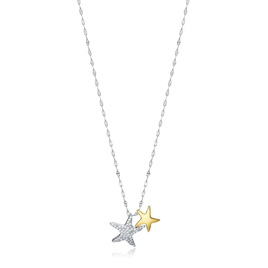 VICEROY JEWELS Mod. 13046C100-39 ladies necklace in 925 silver with star designs, quartz analog movement, official packaging included.