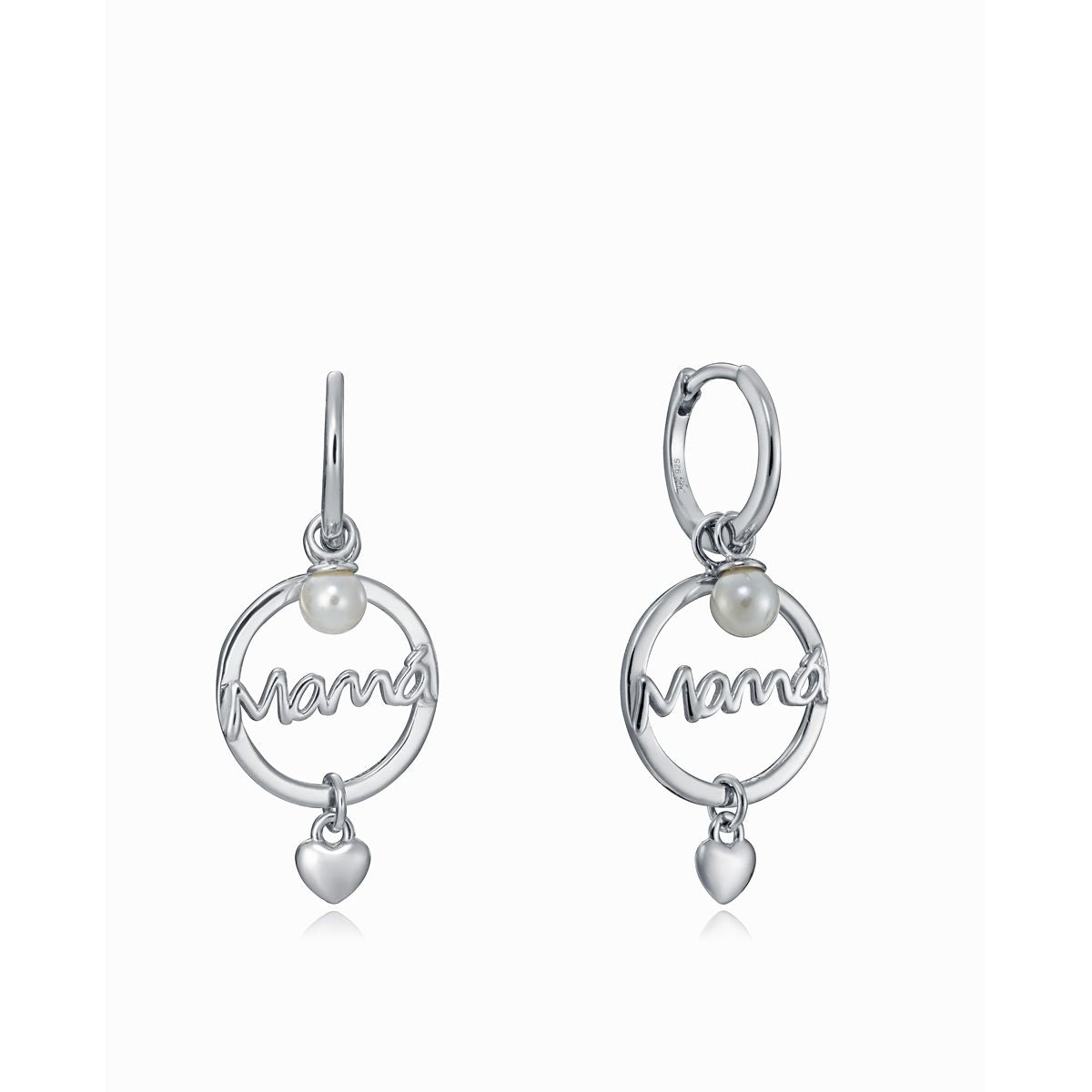 Silver earrings with pearl accents and heart detail from VICEROY JEWELS Mod. 13054E000-60, perfect for ladies' elegant style.