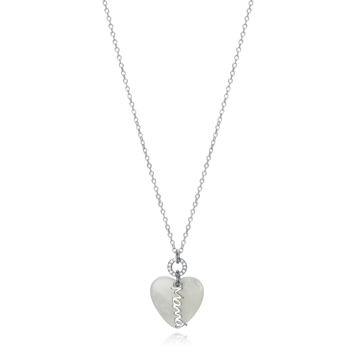 Elegant lady's necklace VICEROY JEWELS Mod. 13055C000-90 in silver with heart pendant, quartz analog, mineral dial, in official box.