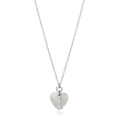 Elegant lady's necklace VICEROY JEWELS Mod. 13055C000-90 in silver with heart pendant, quartz analog, mineral dial, in official box.