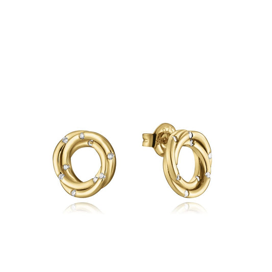 VICEROY JEWELS Mod. 13067E100-30 gold hoop earrings with diamond accents for women in official packaging, material Silver 925°.