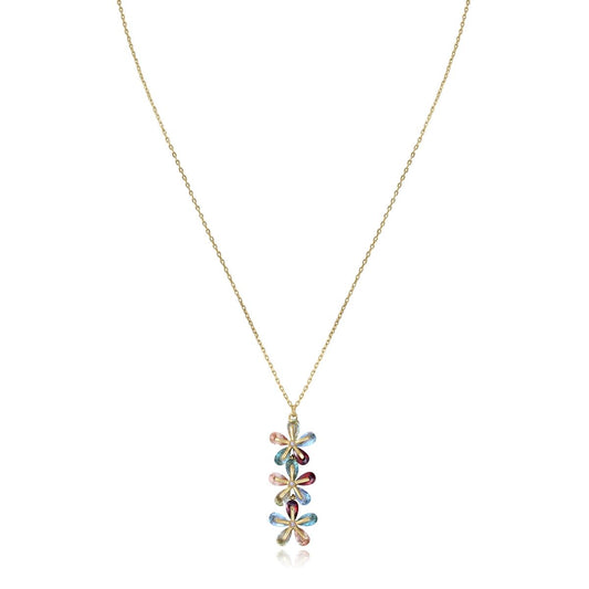 Elegant necklace with multi-colored flower design from VICEROY JEWELS Mod. 13083C100-39, crafted in Silver 925° with quartz movement.