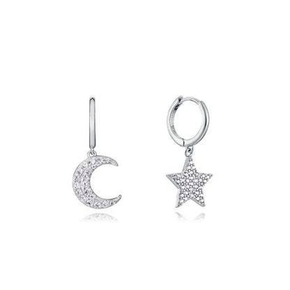 VICEROY JEWELS Mod. 13104E000-30 silver earrings with moon and star design, quartz analog, ladies, 5 ATM water resistance, in official box.