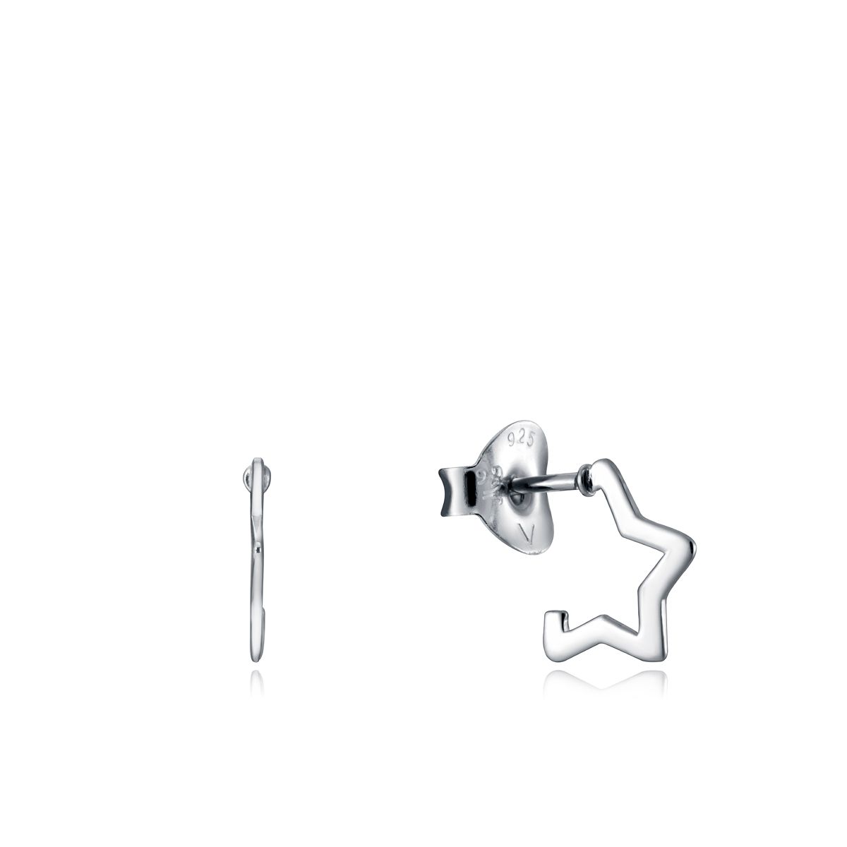 Sterling silver star earrings VICEROY JEWELS Mod. 5126K100-09 for ladies, quartz analog with calendar, official packaging.