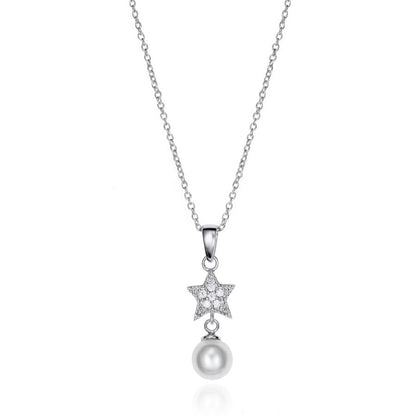 VICEROY JEWELS Mod. 71046C000-68 silver necklace with star pendant, quartz movement, calendar function, in official box for ladies.
