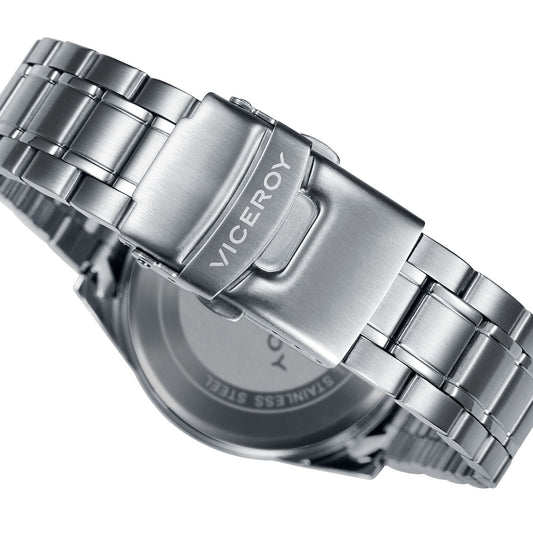 Stainless steel bracelet of VICEROY Mod. 401017-37 watch with quartz analog movement and chronograph function for gentlemen.