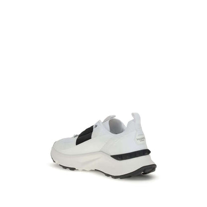 Valentino Garavani White Calf Leather Bos Taurus Athletic Sneakers