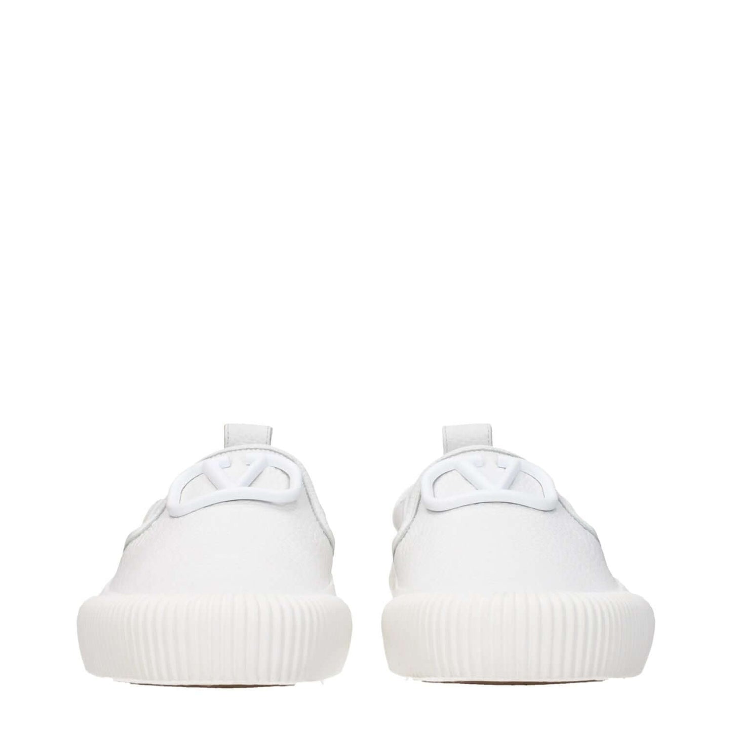 Valentino Garavani White Leather Slip-On Loafers