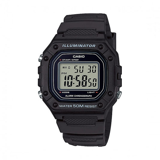 ?CASIO TIMELESS COLLECTION Mod. SPORT ILLUMINATOR WR 50M. ALARM. CHRONOGRAPH - BLACK-0