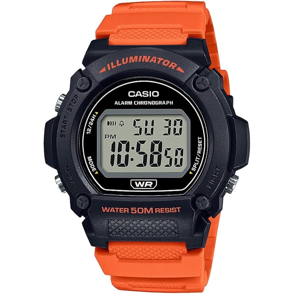 CASIO TIMELESS COLLECTION Mod. SPORT- ILLUMINATOR, WR 50M, ALARM, CHRONOGRAPH - BLACK (Brilliant color strap) CASIO COLLECTION & VINTAGE