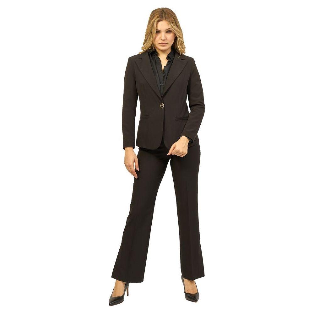 Yes Zee Black Polyester Suits & Blazer YE-13700-L