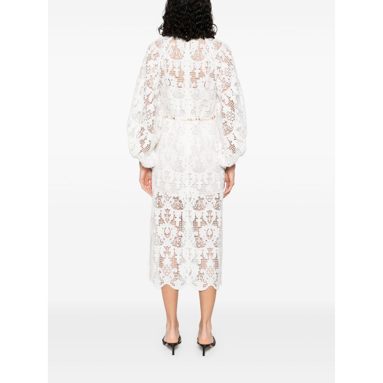 Zimmermann Coco lace midi dress - ivory