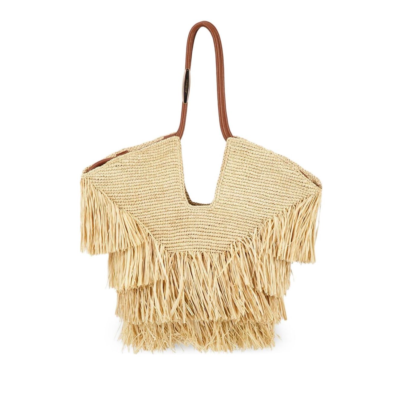 Zimmermann Goldentime medium raffia tote bag