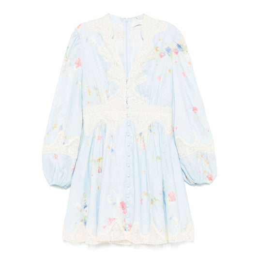 Zimmermann Lucky plunging lace mini dress